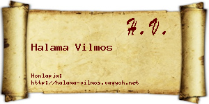Halama Vilmos névjegykártya